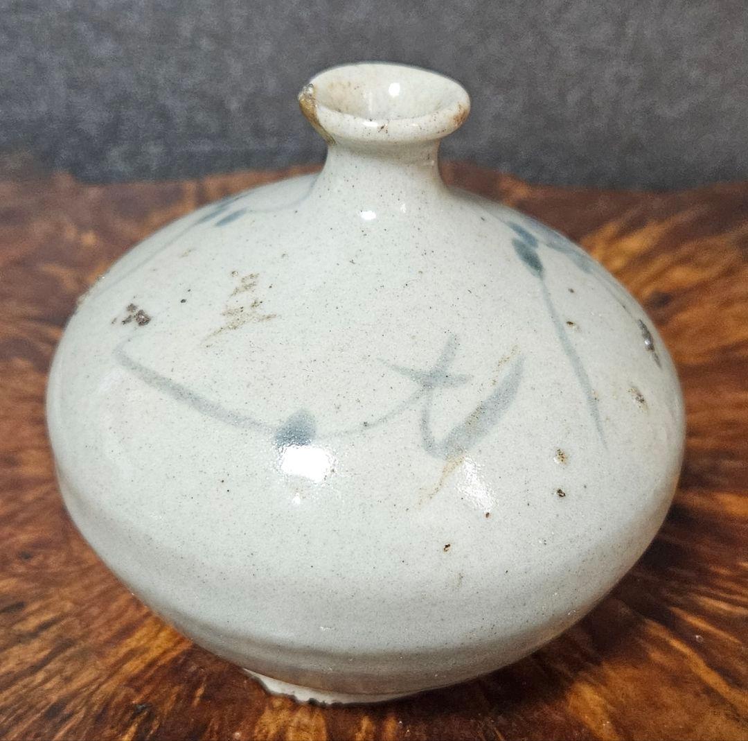 江戸時代中期～後期　古伊万里　染付　松竹梅の図　油壺　花入れ 化粧道具　民芸