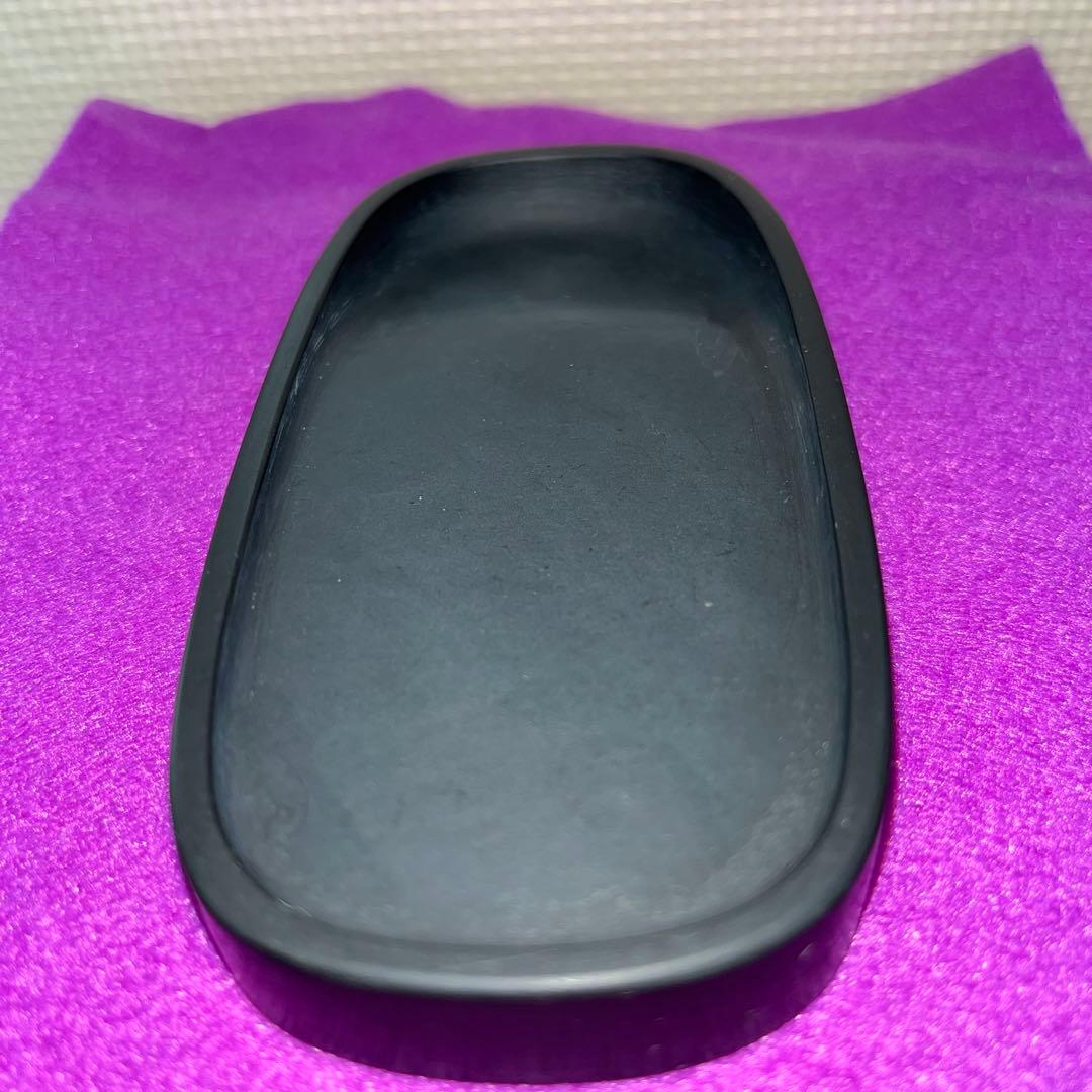 ⭕️雨端硯　小判型　12代　現代の名工　雨宮弥兵衛　手間かかる　石紋綺麗　女性好み