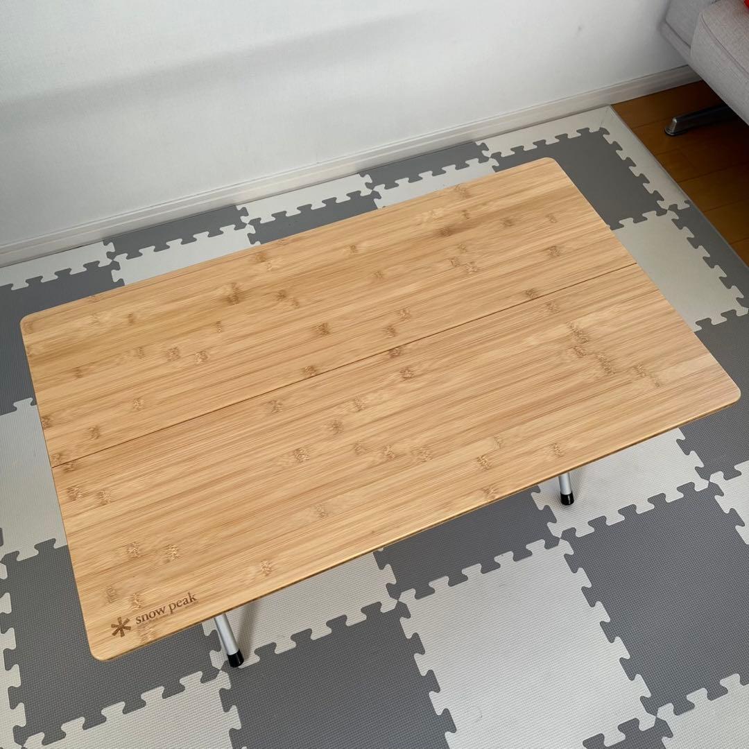 【美品】スノーピーク ワンアクションローテーブル竹 85cm LV-100TR
