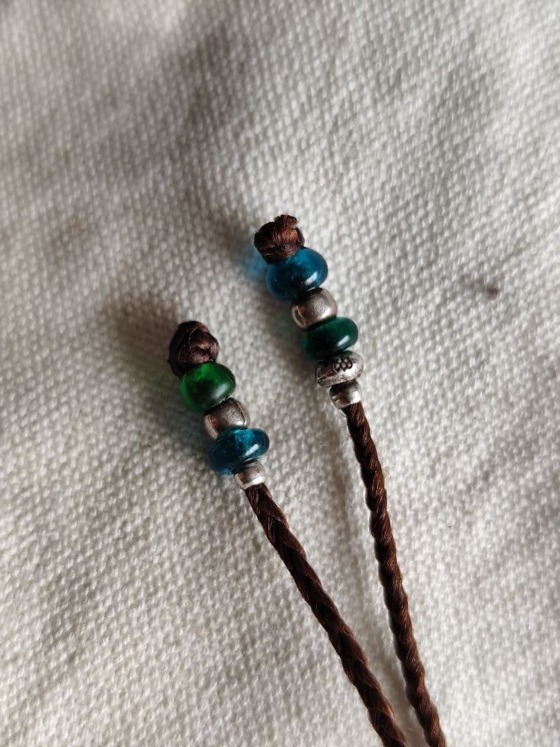 Ancient Carnelian 蝋引き紐　ネックレス