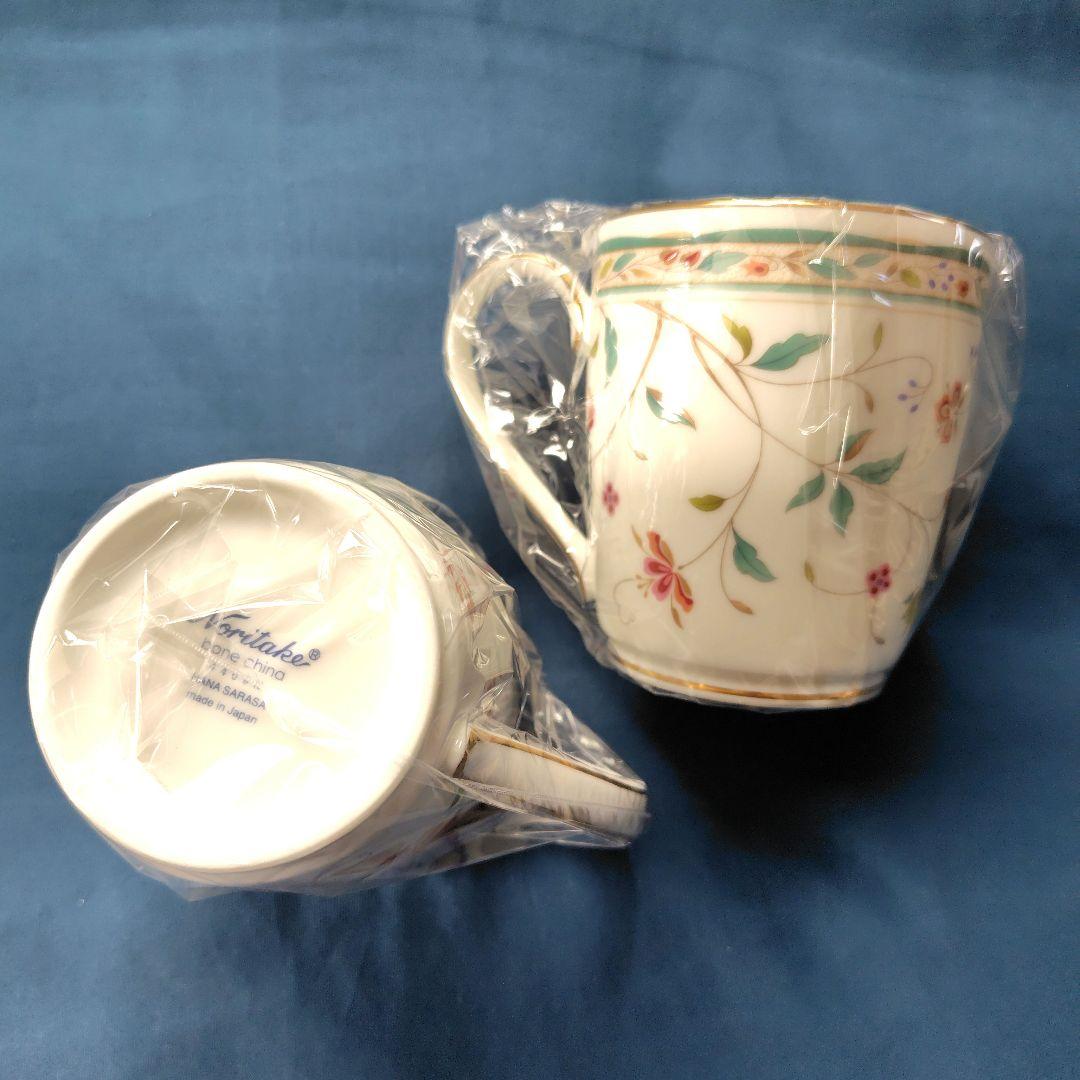 【未使用保管品】ノリタケ　花更紗　耳付きスクエアプレート＆マグカップセット