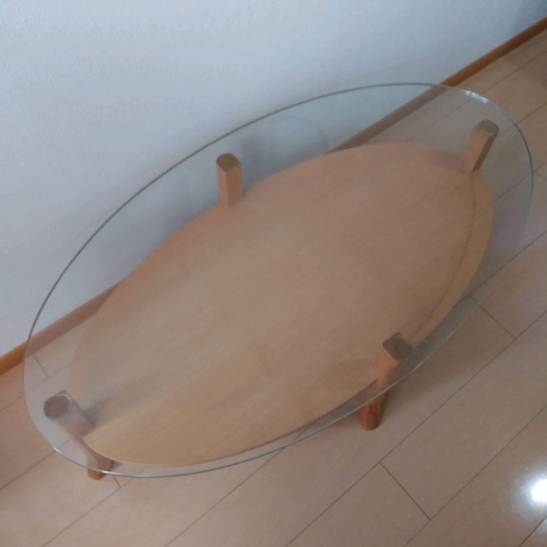 即決☆お値下げ中☆Francfranc購入木製　コーヒーテーブル　ガラステーブル