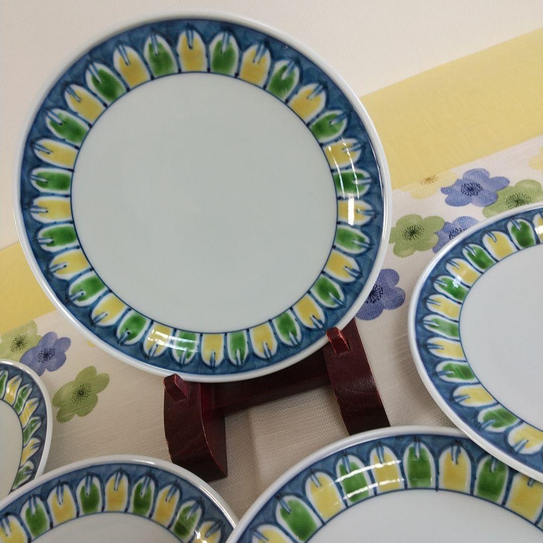 源右衛門窯⭐️染錦渕菊花 銘々皿 五枚組