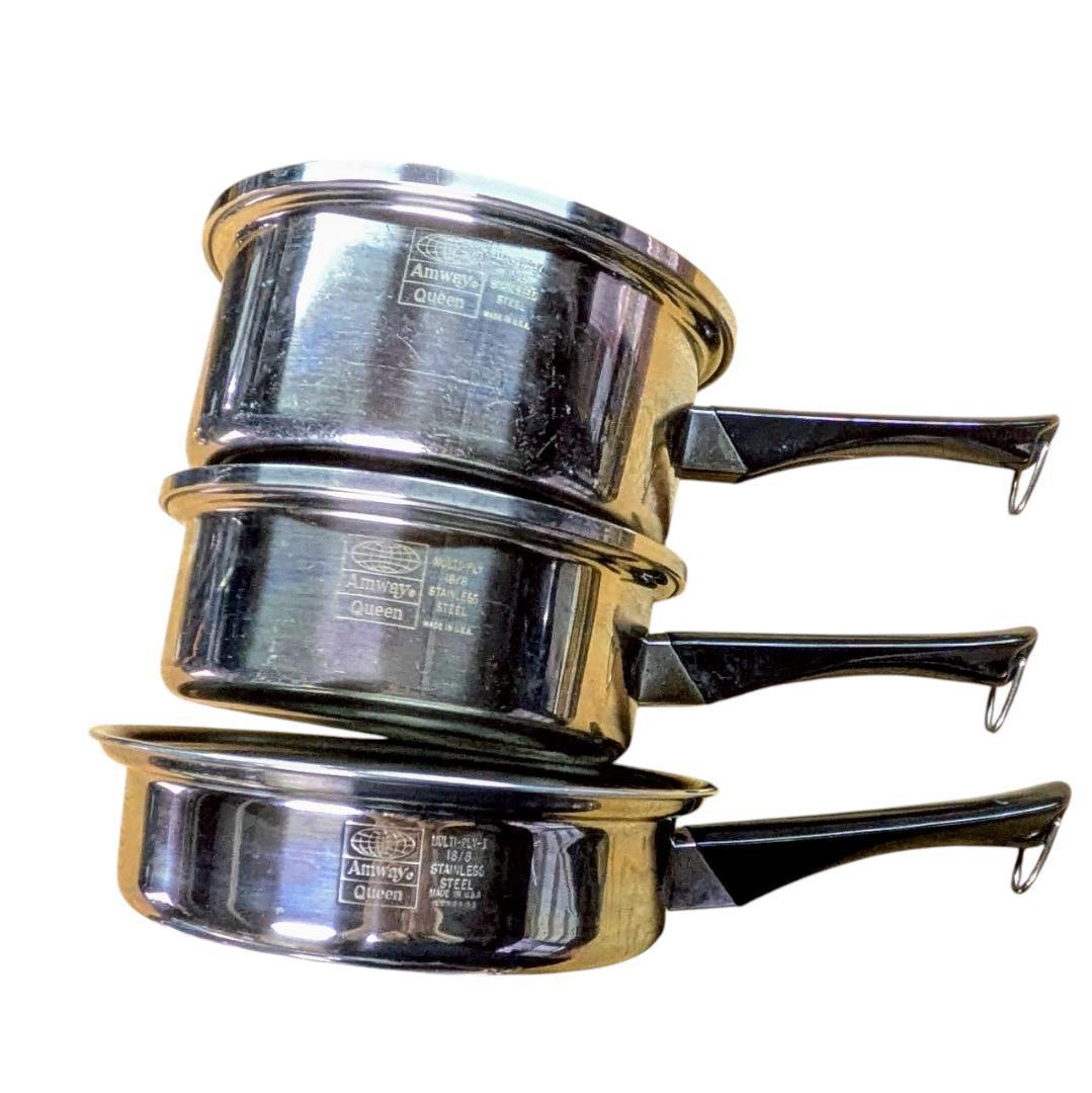 アムウェイ クイーン シチューパン スチーマー 片手鍋 4点セット