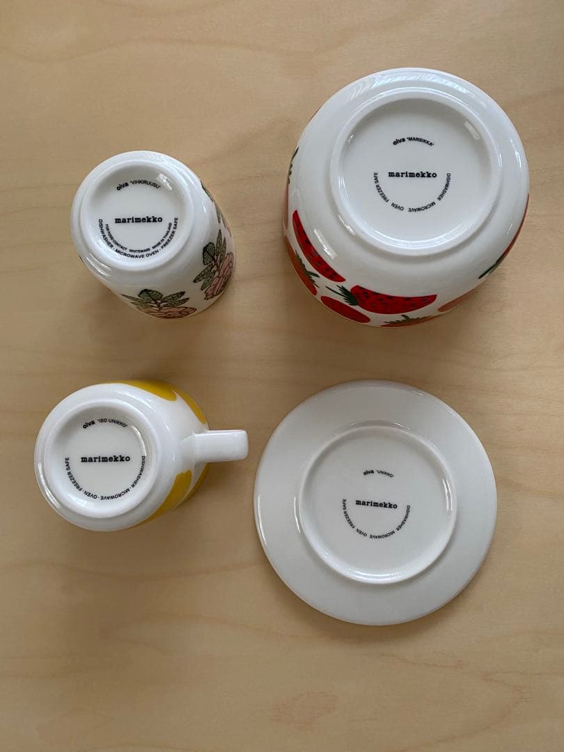マリメッコ　コーヒーカップ　プレート　ボウル　4点セット