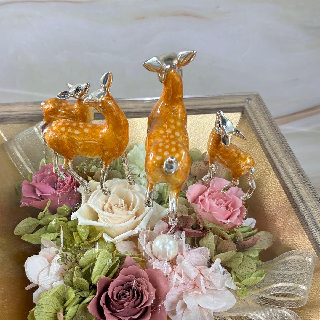 サツルノ Saturno　シルバー925　エナメル　鹿　親子　 置物 サトゥルノ