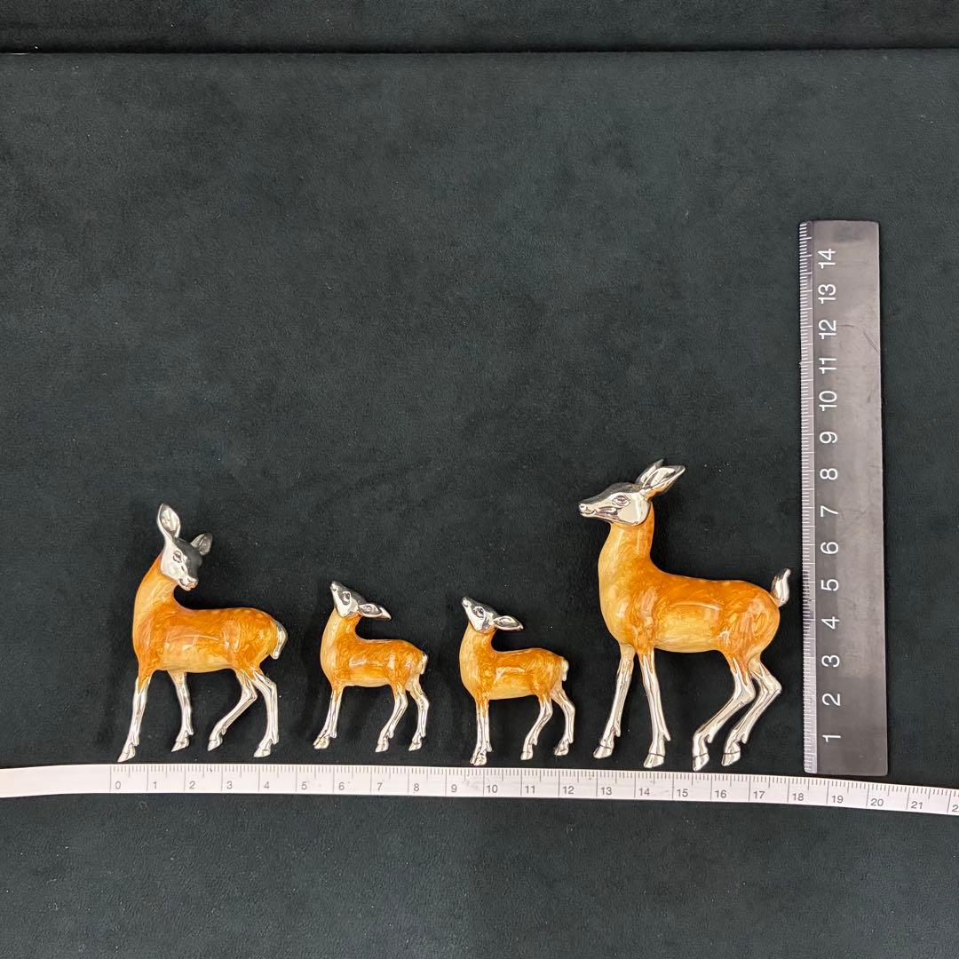 サツルノ Saturno　シルバー925　エナメル　鹿　親子　 置物 サトゥルノ
