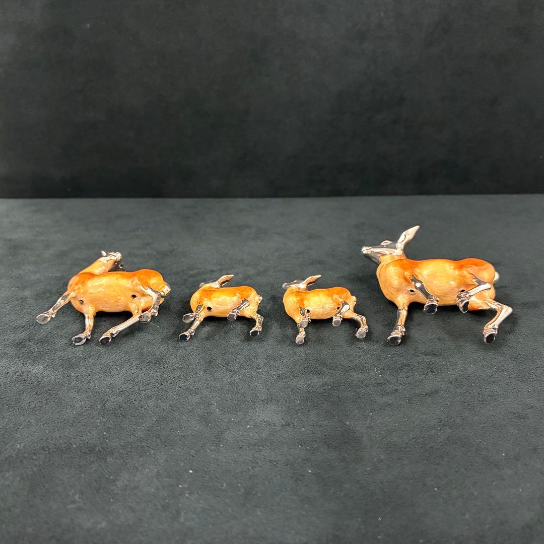 サツルノ Saturno　シルバー925　エナメル　鹿　親子　 置物 サトゥルノ