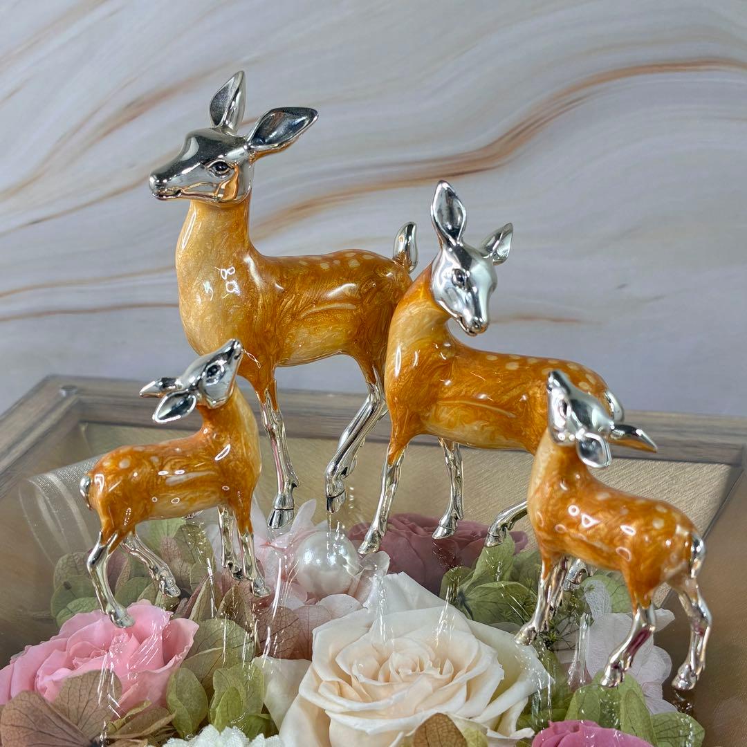 サツルノ Saturno　シルバー925　エナメル　鹿　親子　 置物 サトゥルノ