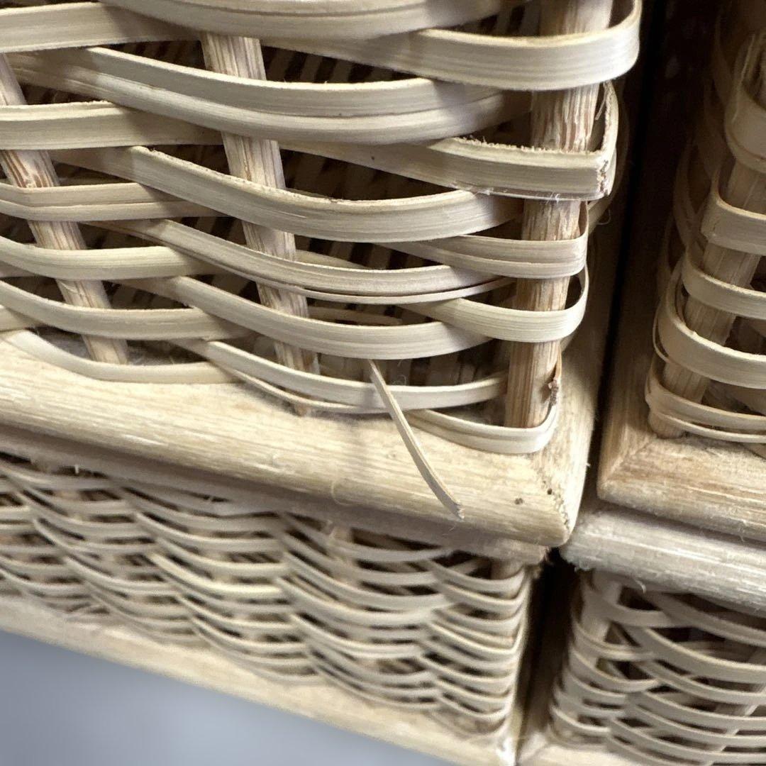 無印良品　重なるブリ材角型バスケット　7点セット