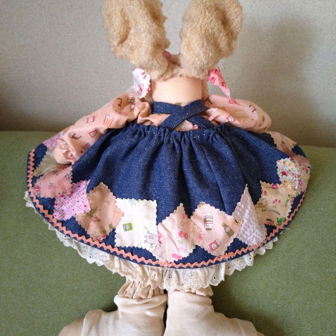 カントリードールバニーちゃんペアドール(ミニバニー付きくすみカラー)