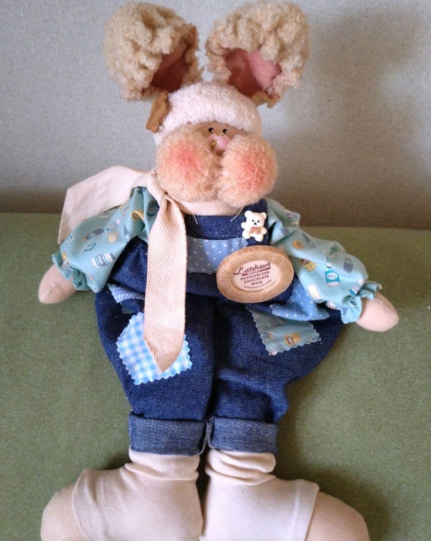 カントリードールバニーちゃんペアドール(ミニバニー付きくすみカラー)