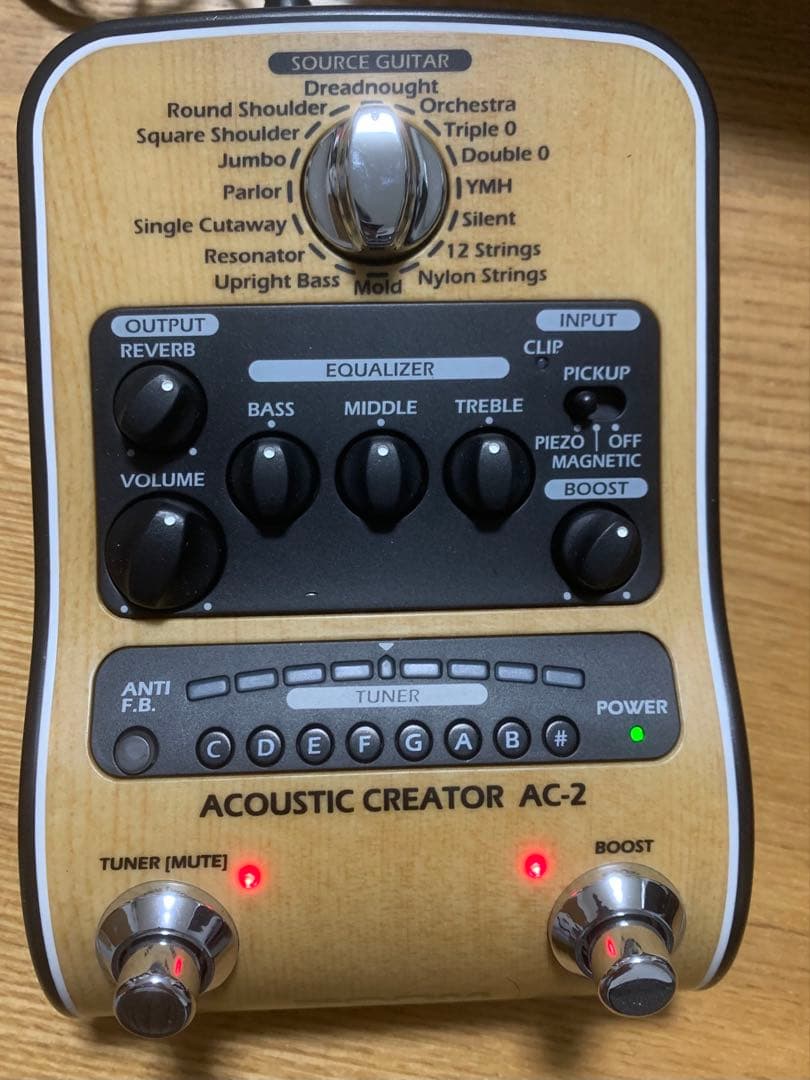 zoom ac-2 アコースティックギター用プリアンプ