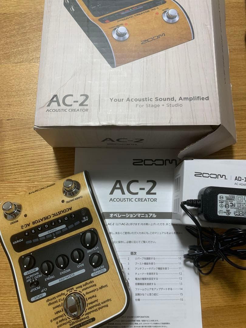 zoom ac-2 アコースティックギター用プリアンプ