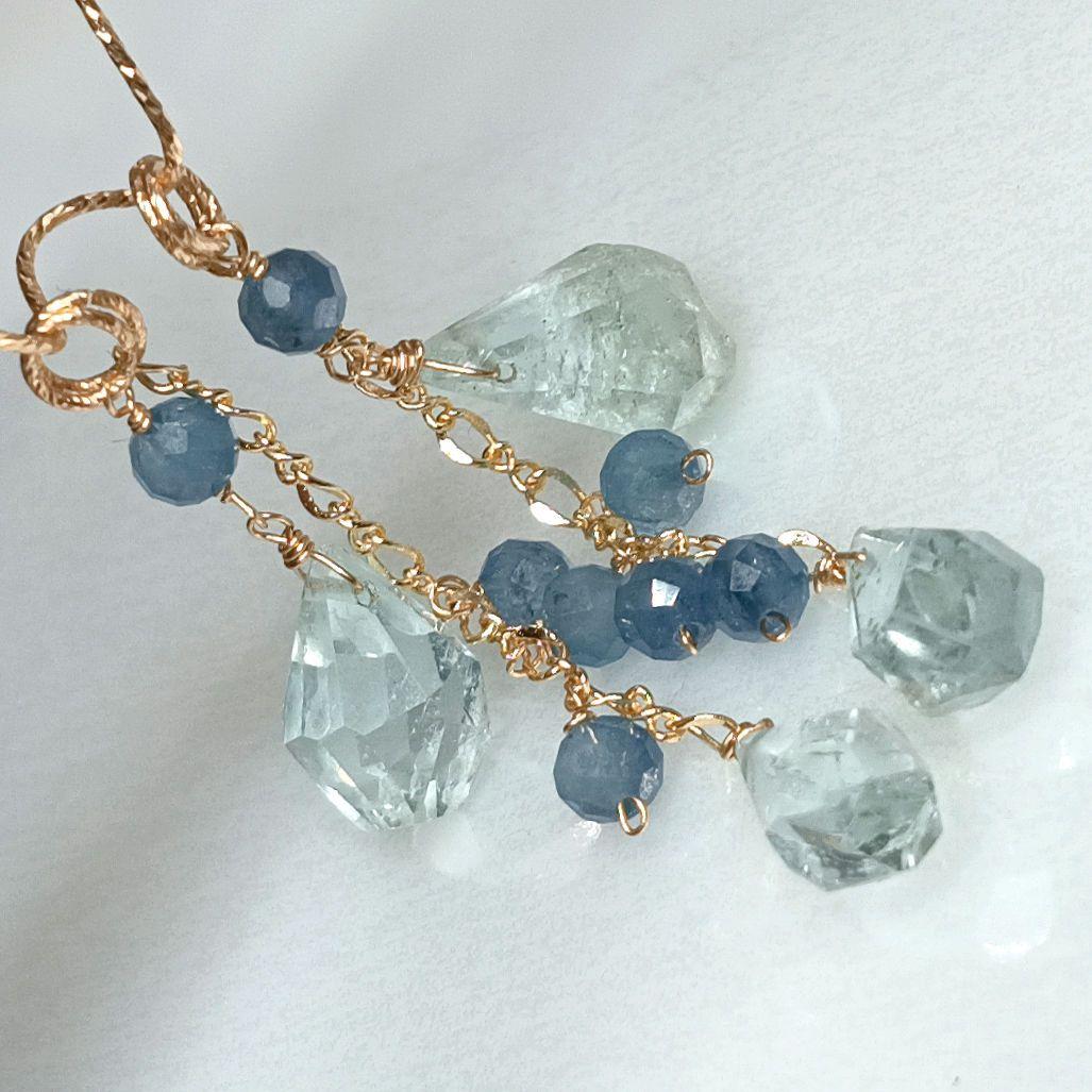 14kgf アクアマリンとサンタマリアのチャームセット