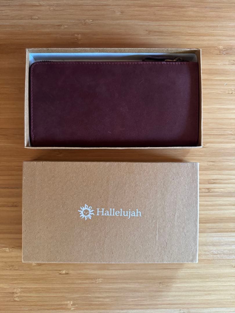 Hallelujah L字ファスナー　レザー長財布　wine ハレルヤレザー