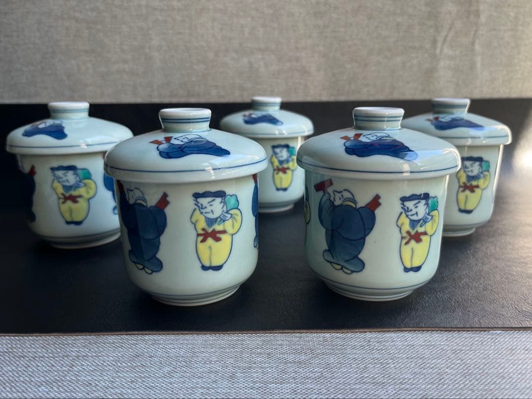 伊万里焼　鍋島焼　隆山　蒸し碗[小] 5点　蕎麦猪口　デザート