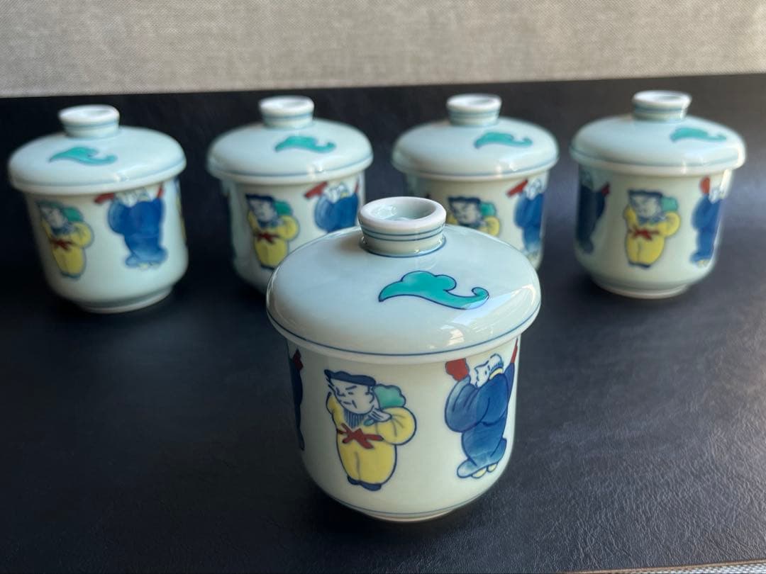 伊万里焼　鍋島焼　隆山　蒸し碗[小] 5点　蕎麦猪口　デザート