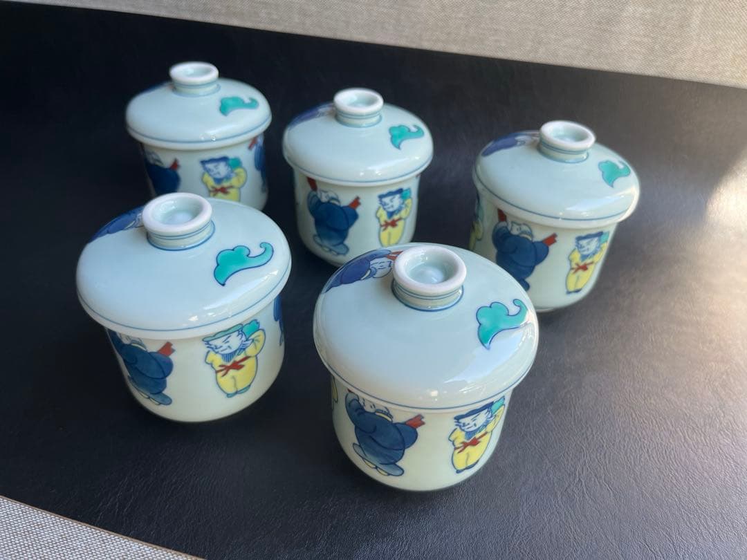 伊万里焼　鍋島焼　隆山　蒸し碗[小] 5点　蕎麦猪口　デザート