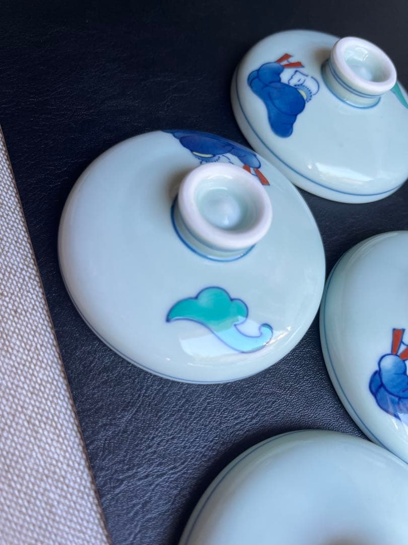 伊万里焼　鍋島焼　隆山　蒸し碗[小] 5点　蕎麦猪口　デザート