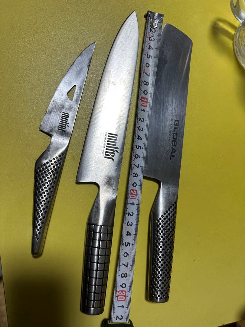 GLOBAL 包丁 3本セット (molfer）はglobalの旧い廃盤品2点