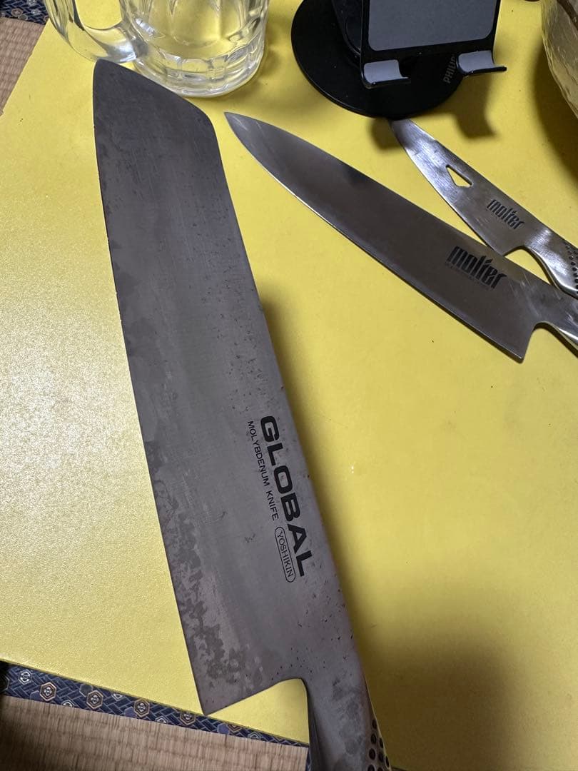 GLOBAL 包丁 3本セット (molfer）はglobalの旧い廃盤品2点