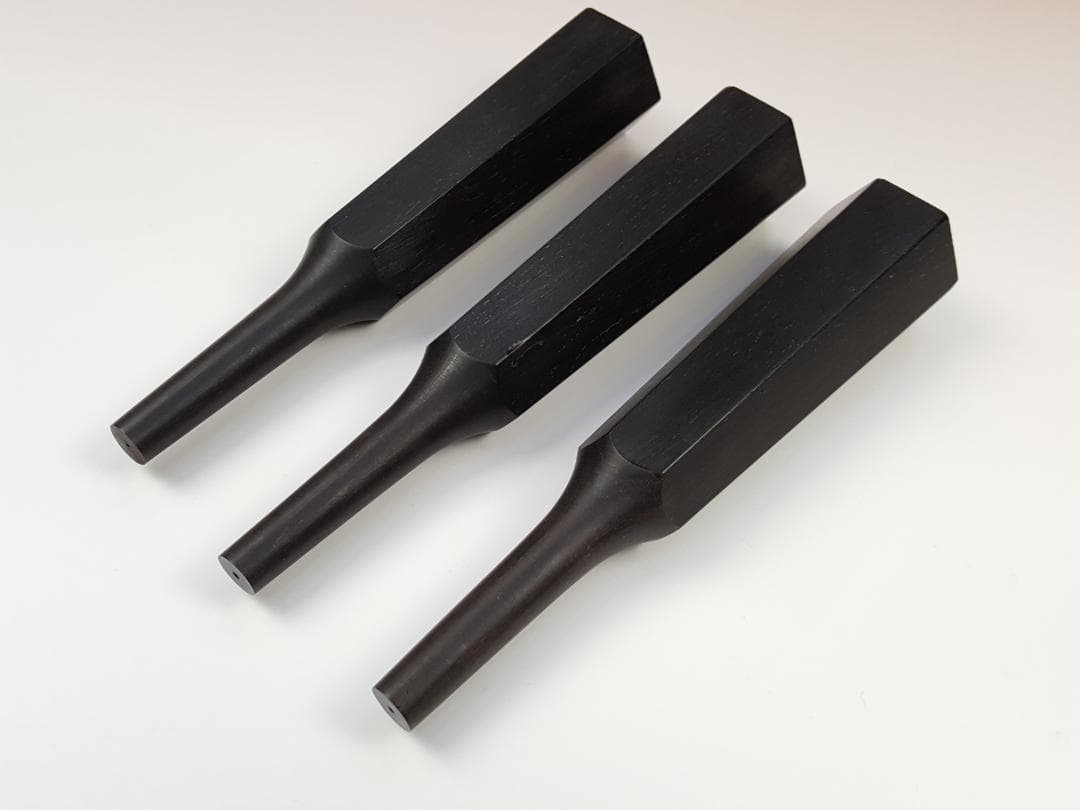 新品】津軽三味線用　糸巻き　本黒檀　8分5厘　素六