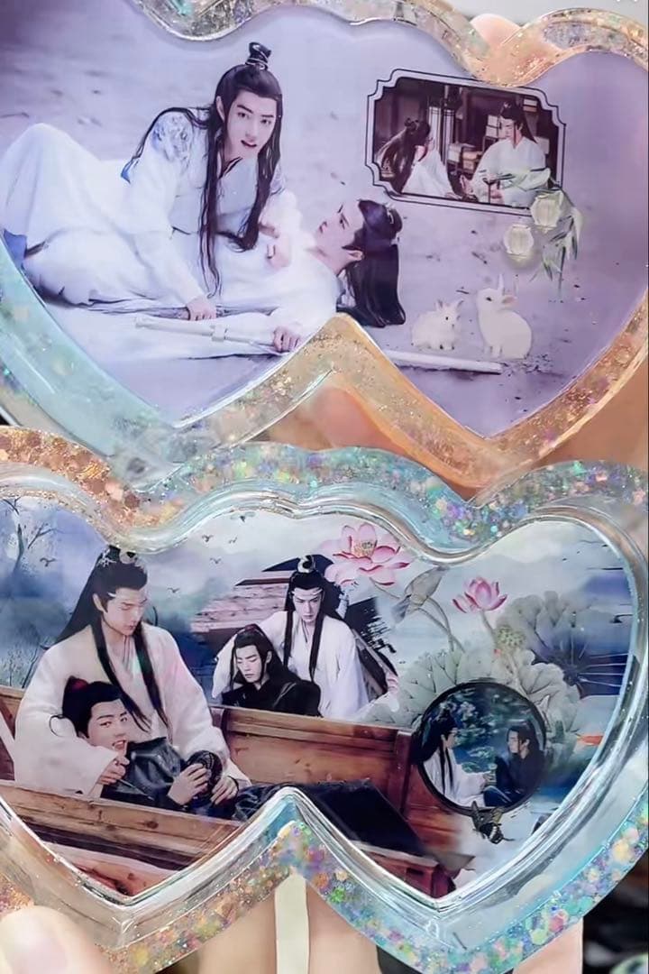 王一博 肖戦 二つハート型のレジン収納ケース 3点確認用❣️0401