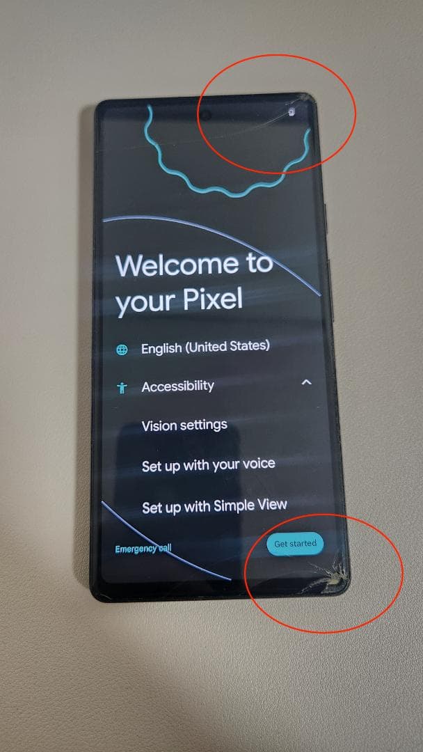 Pixel6a セージ 画面割れジャンク