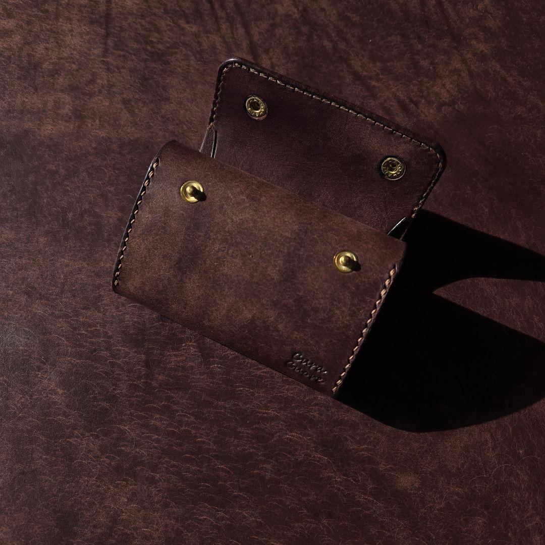 296 三つ折 ミニウォレット イタリアンレザーMARGOT【ダークブラウン】