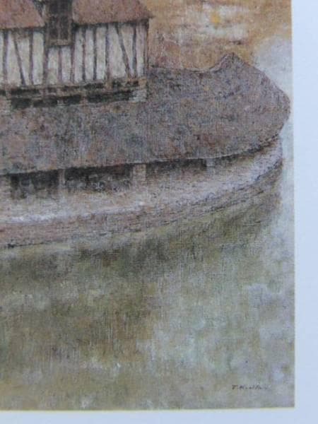 小荷田忠幸、河のほとり、希少な画集より、新品高級額・額装付、状態良好