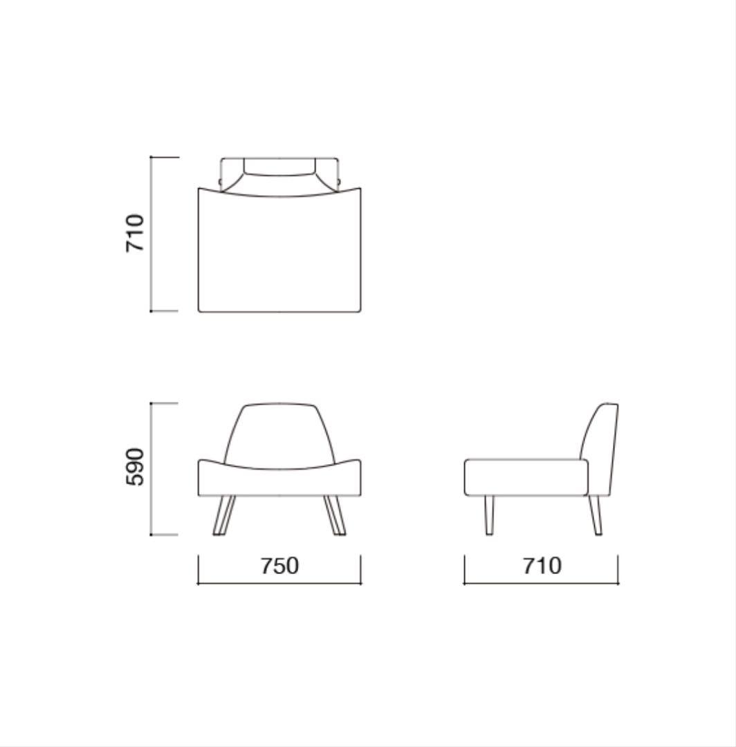 1人掛けソファ IDEE AO SOFA Navy