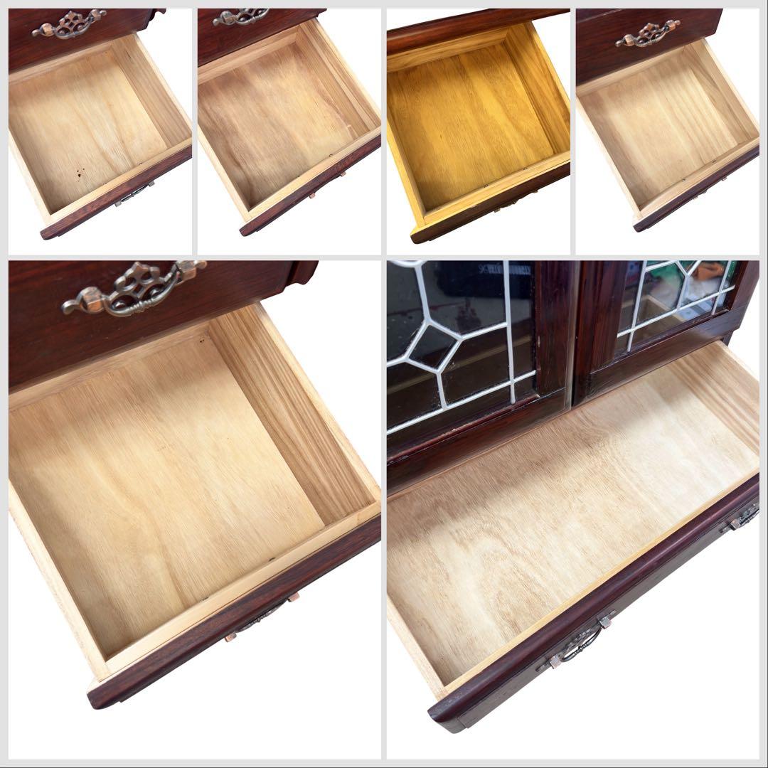 アンティークPT ５SD R １L D R ステンド キャビネット