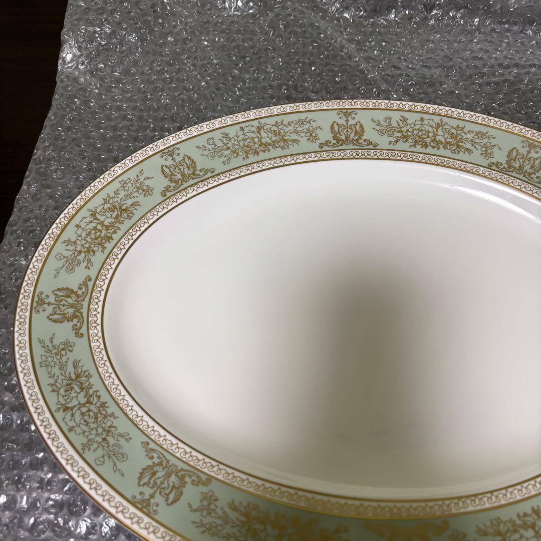  ウェッジウッド コロンビア オーバルプレート セージグリーン