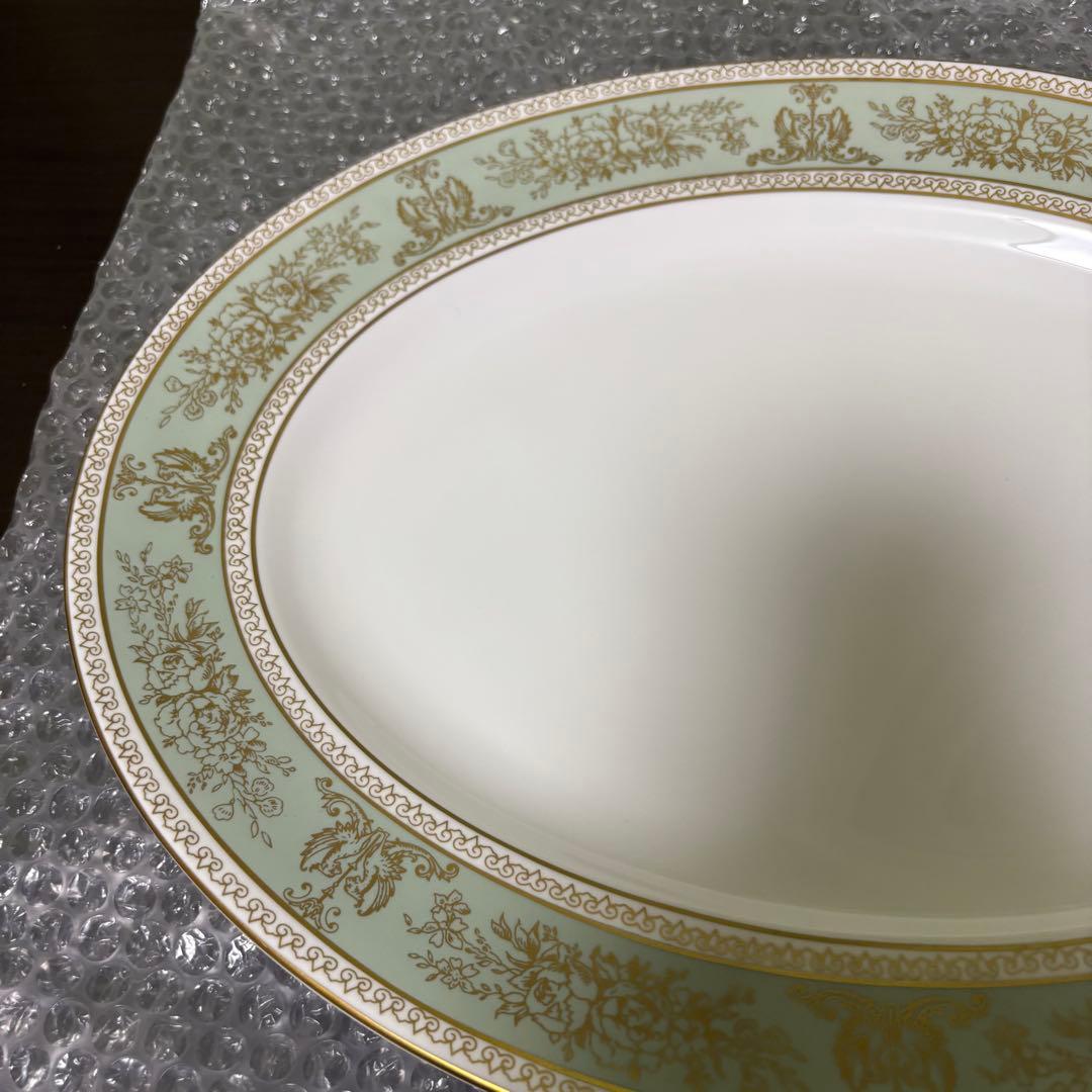  ウェッジウッド コロンビア オーバルプレート セージグリーン