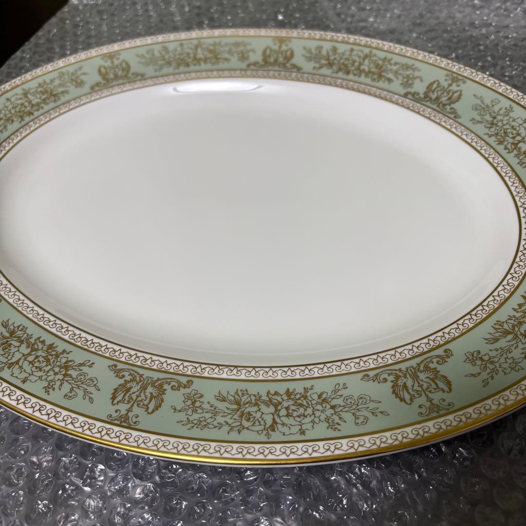  ウェッジウッド コロンビア オーバルプレート セージグリーン