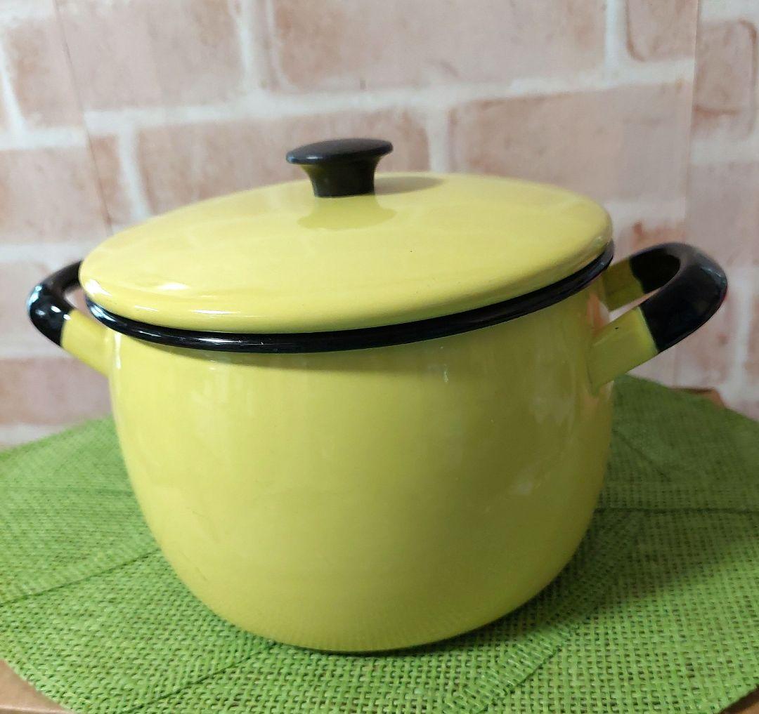 【新春セール！】ビンテージ!! 激レア!!コクムス レモンイエロー 両手鍋