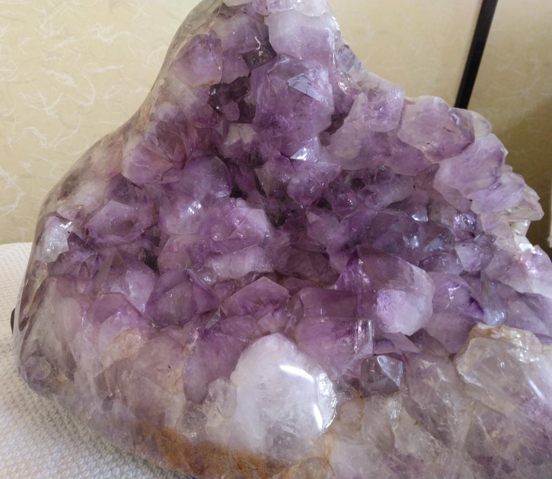アメジスト クラスター 原石　誕生石　魔除け　金運　鑑賞石　台付 パワーストン