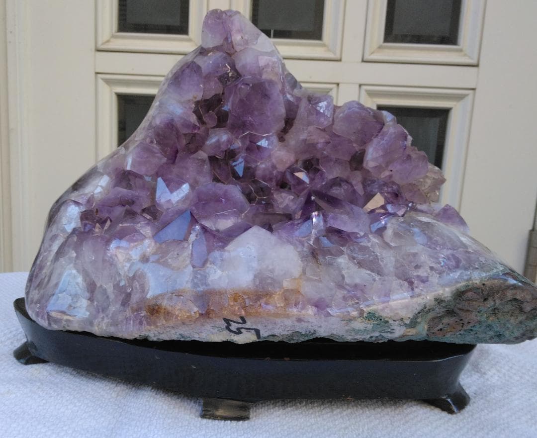 アメジスト クラスター 原石　誕生石　魔除け　金運　鑑賞石　台付 パワーストン