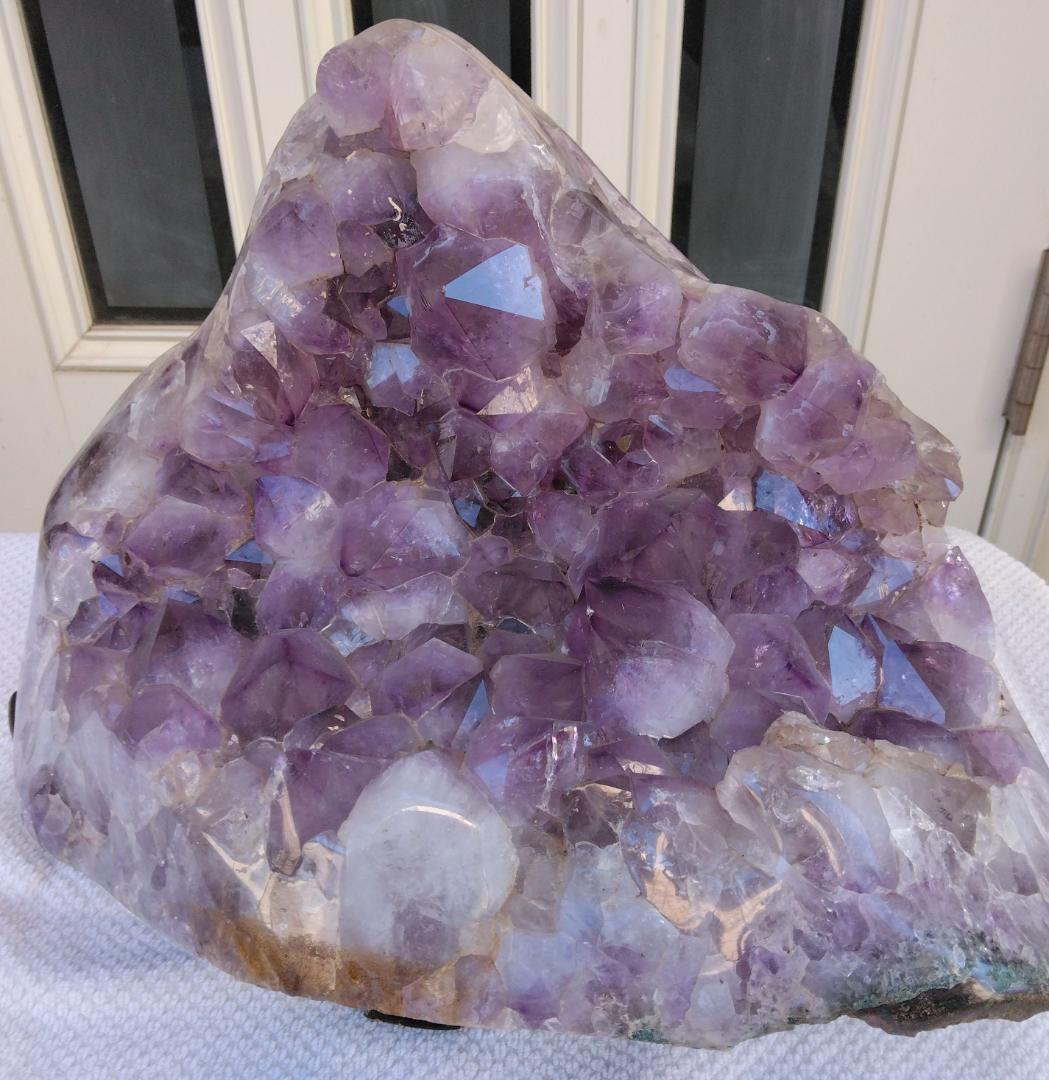 アメジスト クラスター 原石　誕生石　魔除け　金運　鑑賞石　台付 パワーストン