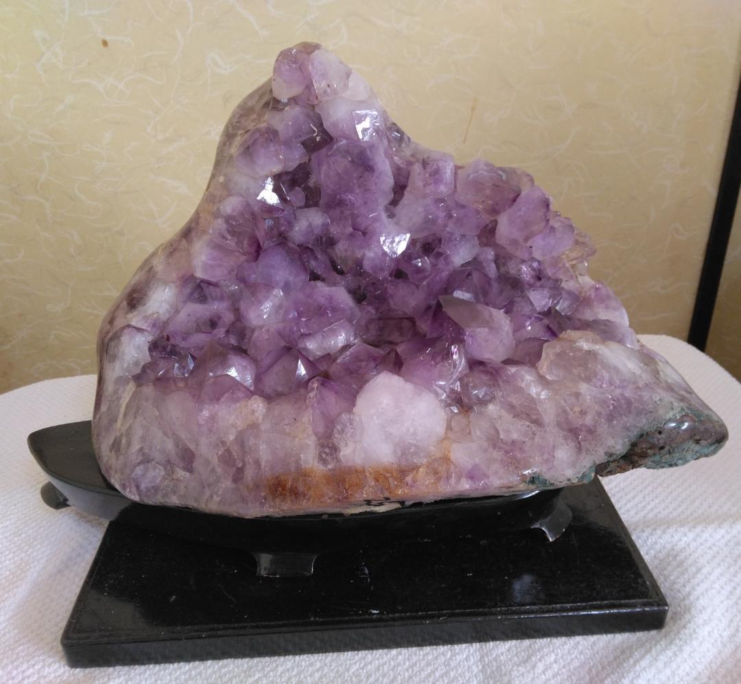 アメジスト クラスター 原石　誕生石　魔除け　金運　鑑賞石　台付 パワーストン
