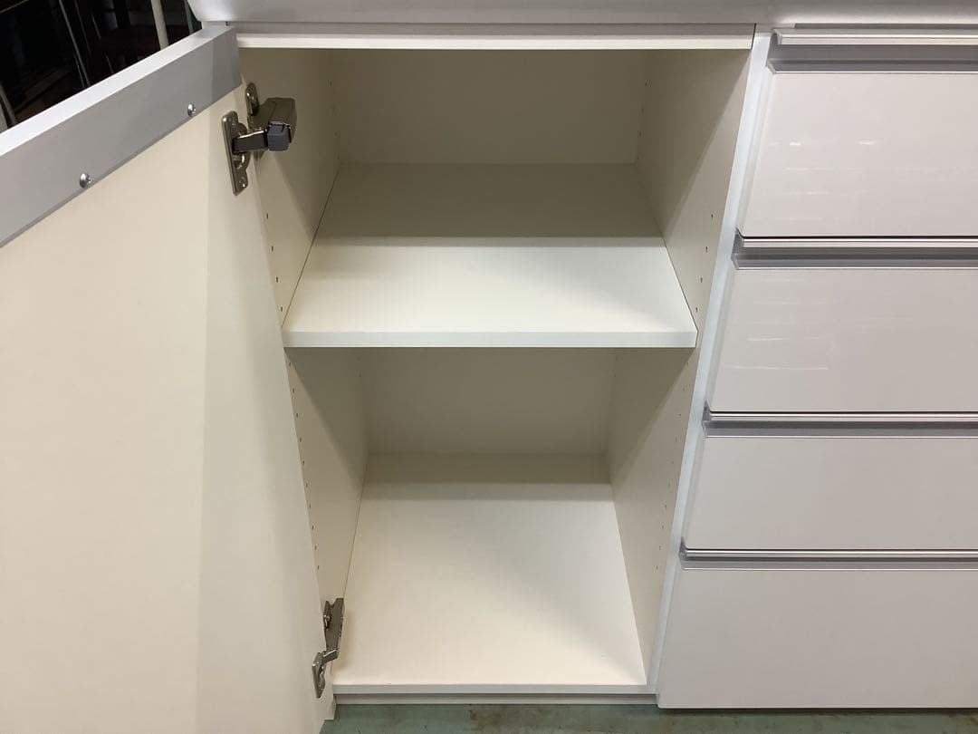 パモウナ キッチンカウンター 幅140cm｜鏡面ホワイト｜