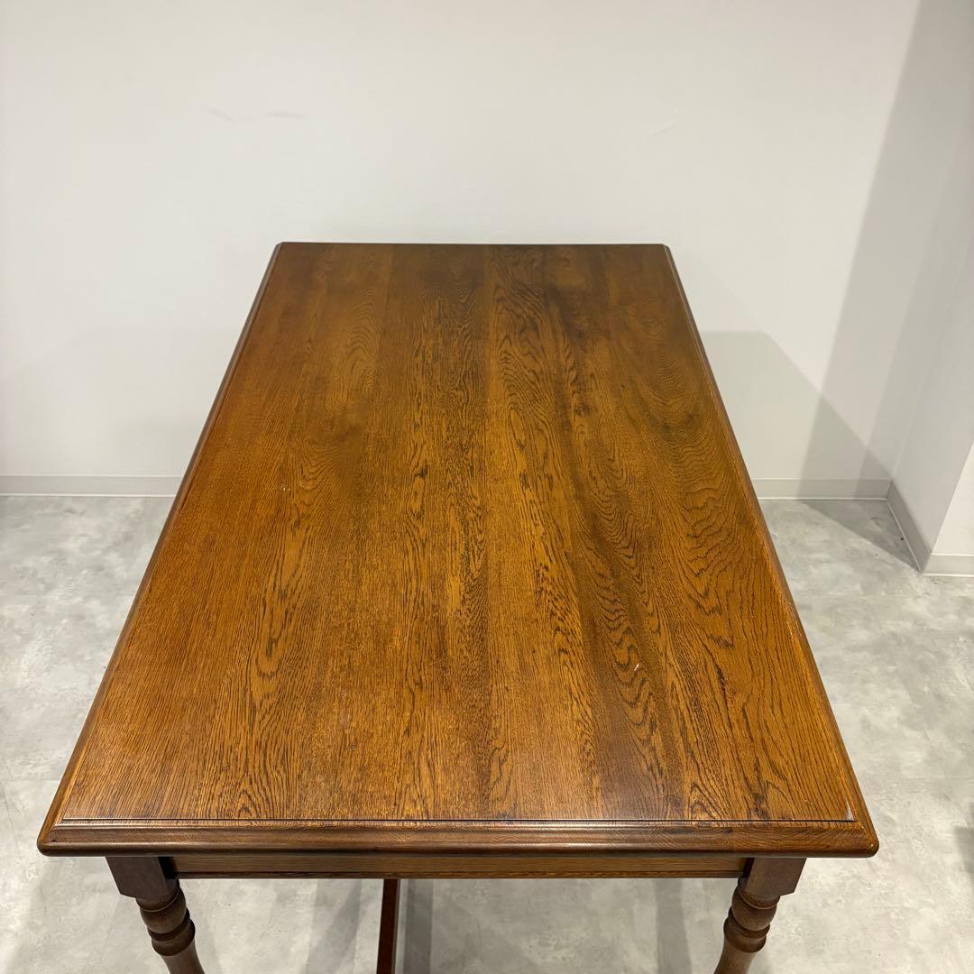 浜本工芸 片袖机 ナラ材 クラシック 書斎机 学習机 パソコンデスク オーク材