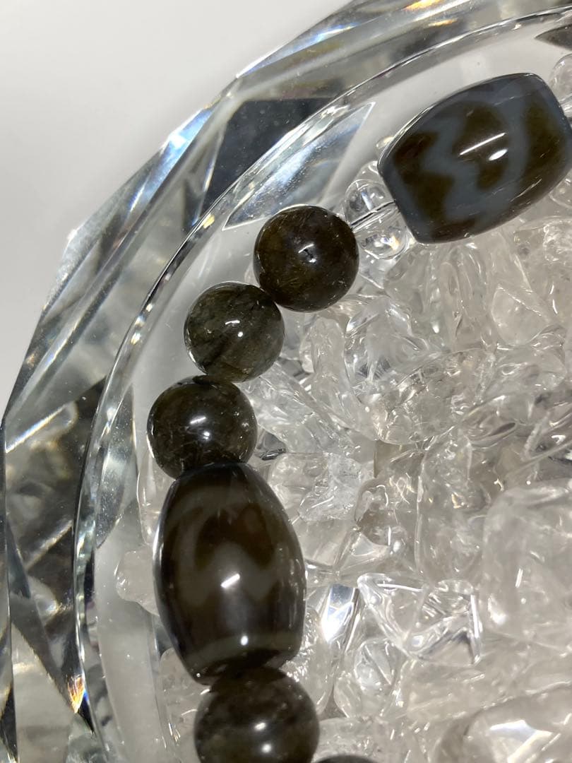 天然石　天珠　蓮華天珠　ラブラドライト　ブレスレット