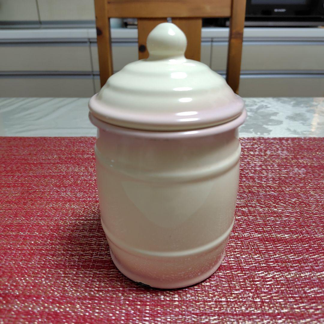 貴重　イマン　ホーロー ビード樽型キャニスター ポーレット