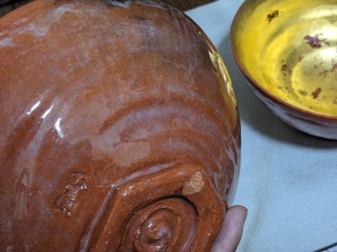 玉藻焼　嶋台茶碗　楽茶碗　一対