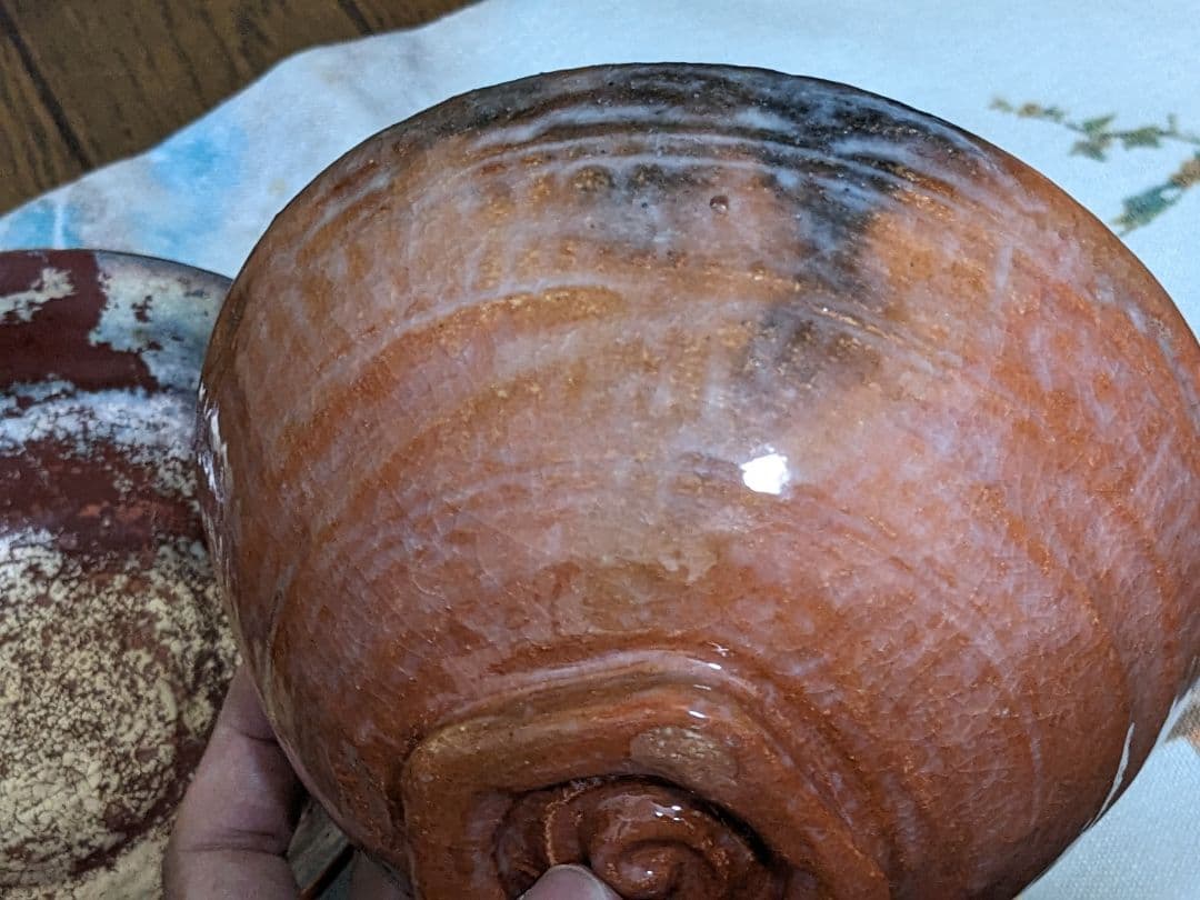 玉藻焼　嶋台茶碗　楽茶碗　一対