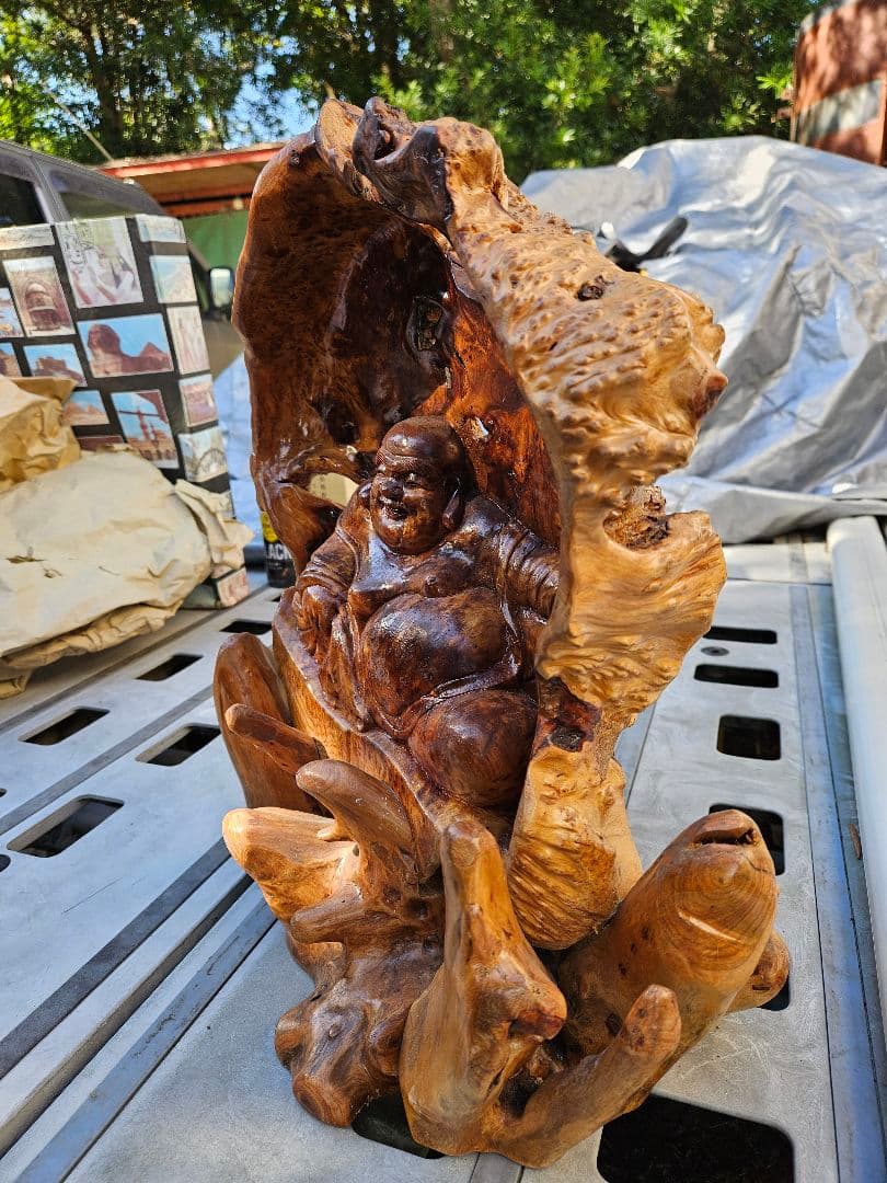 天然木 一刀彫 七福神 布袋様