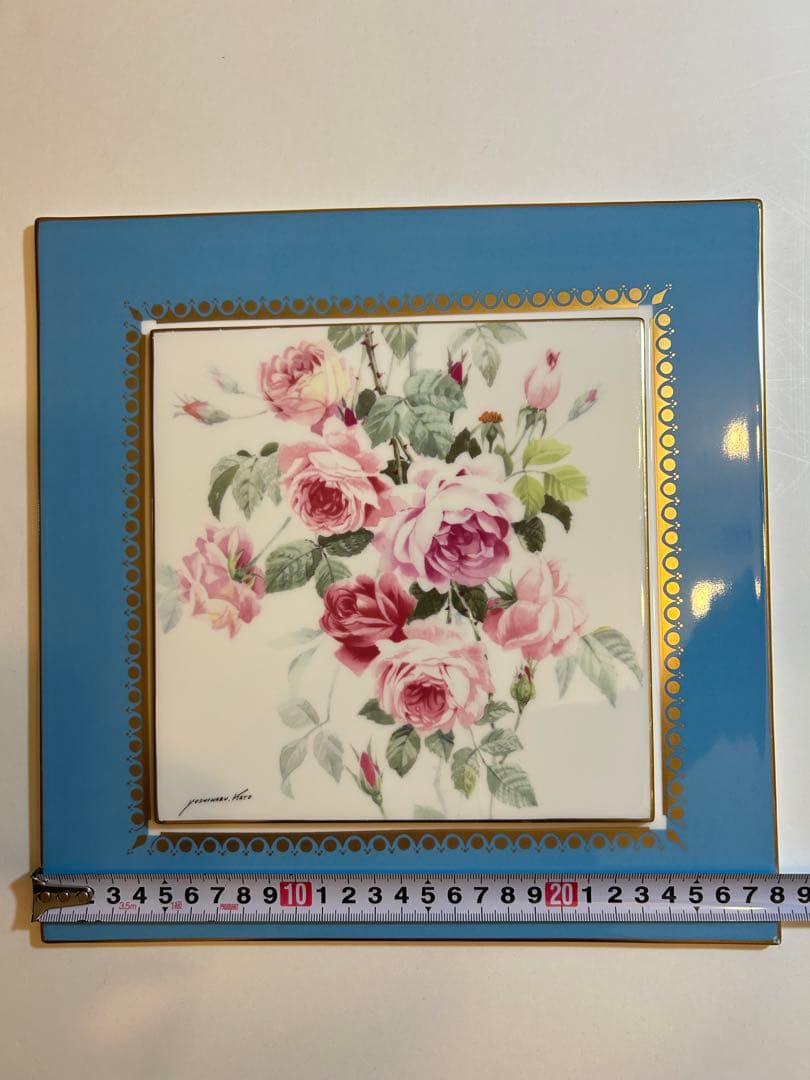 Sango MAGNA 三郷陶器　加藤吉春作 陶画　 陶板　タイル　花　薔薇