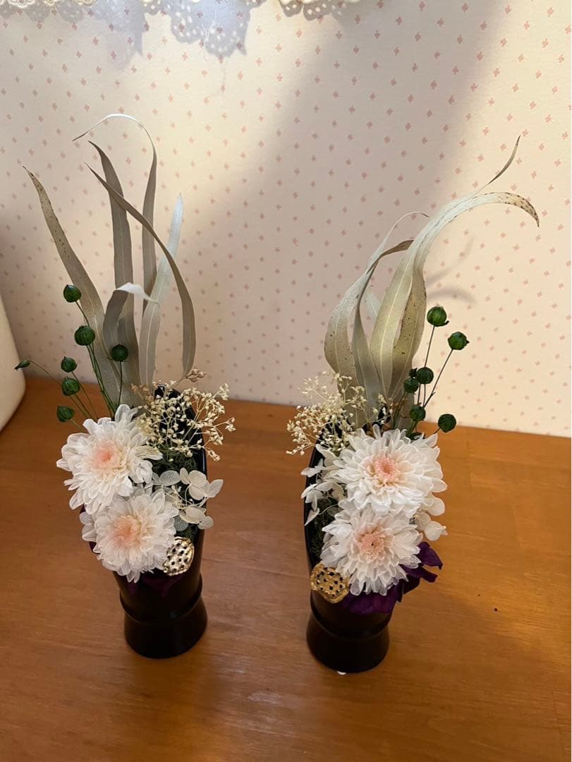 一対　仏花　お盆　お仏壇お供え　プリザーブドフラワー　ことね菊　ギフト